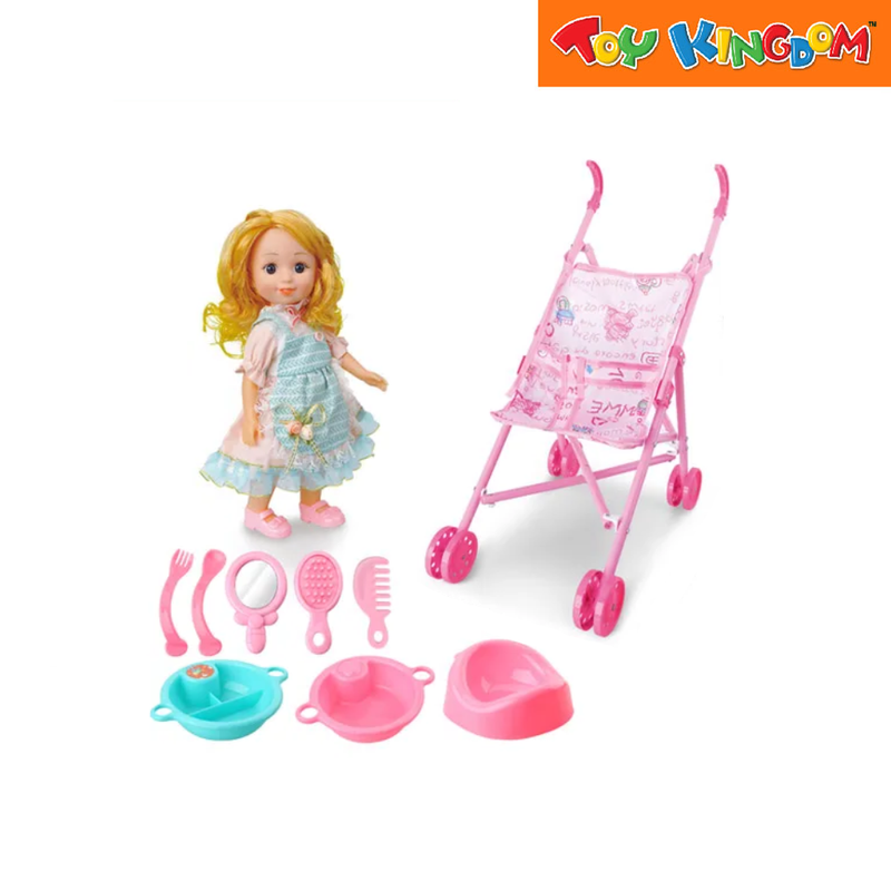 Baby's Life 12 inch Doll With Stroller Set