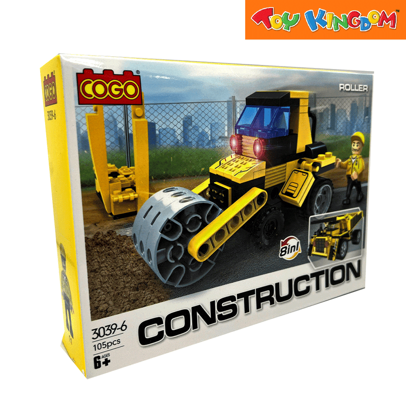 Cogo Construction Road Roller 8-in-1 Building Blocks